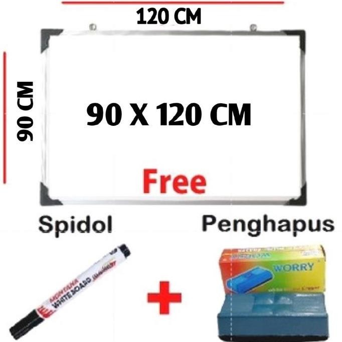 

PAPAN TULIS WHITEBOARD 100 X 120 CM FREE SPIDOL DAN PENGHAPUS Putih Berkualitas