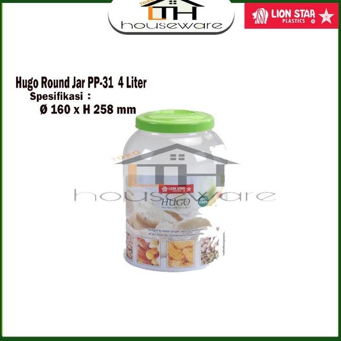 

Produk Baru!! TOPLES/TEMPAT SELAI BULAT4 L- HUGO ROUND JAR 101 -LION STAR PP-31