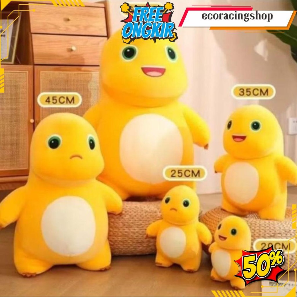 Boneka Dino Naloong Super Lembut Naloong Kuning Ukuran -+35Cm Berlabel Sni Original Produk
