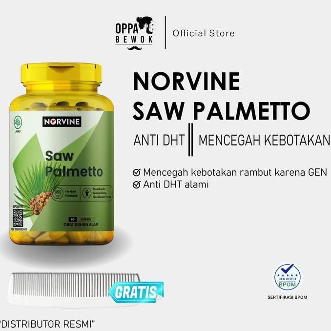 TERMURAH - Norvine Saw Palmetto Extract - DHT Blocker Alami (BPOM - Halal)