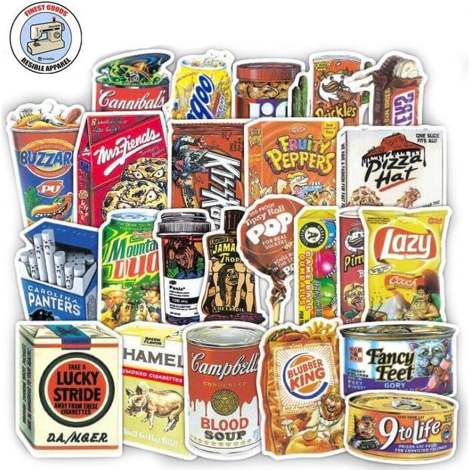 

Promo Brand Packaging Snack Food Drink Sticker Set mixed 37pcs COD