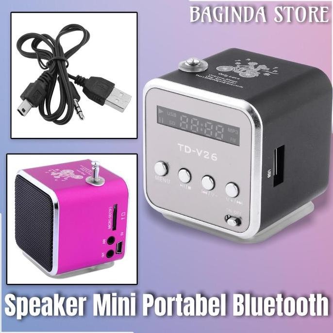Speaker Mini Portabel Bluetooth dan memory fm radio mp3