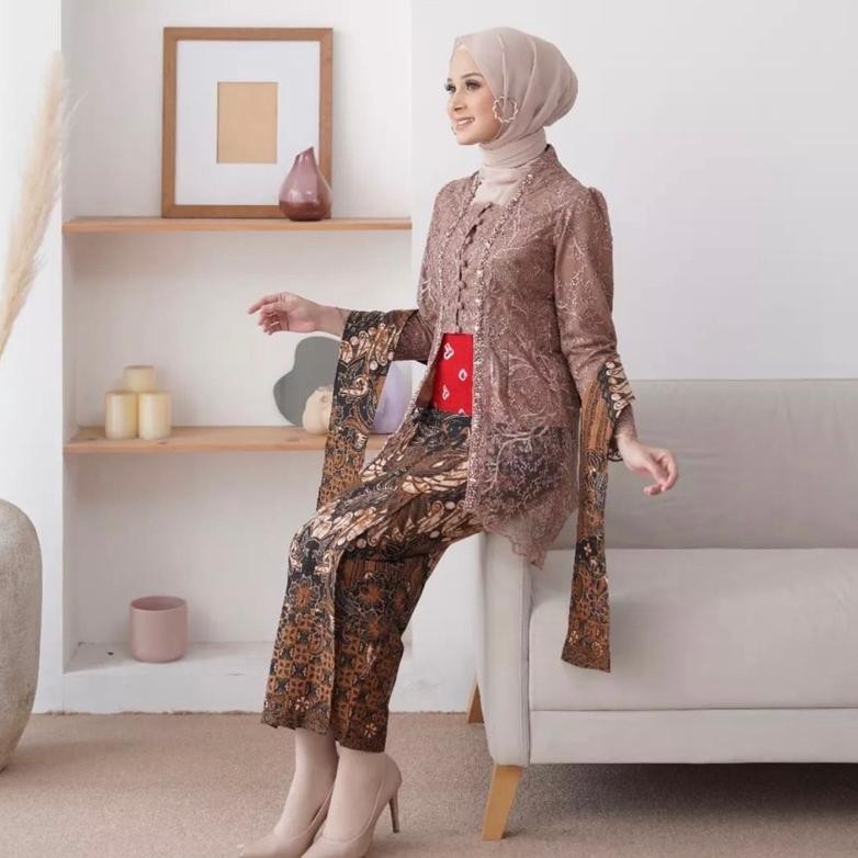 Kebaya Kutubaru Modern Wisuda/Baju Kondangan Jumbo/ Kutubaru Jumputan Ribzicon