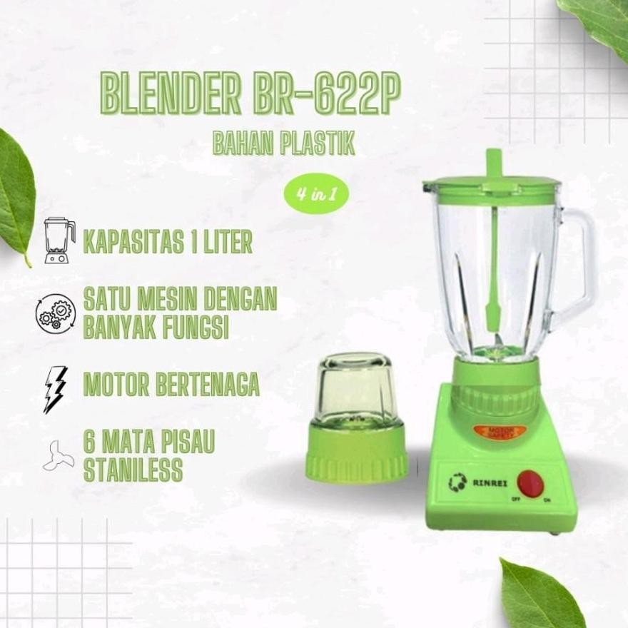Blender 1 Liter Rinrei Br 622P Pelumat 2in1 Plastik Rinrei Br622P Blender Rinrei Br 622 P