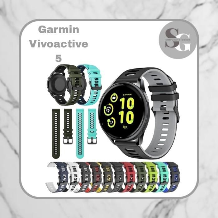 Strap Garmin Vivoactive 5 Smart Watch Model Dual Color Silicone Tali Jam Tangan 20Mm New Best Qualit