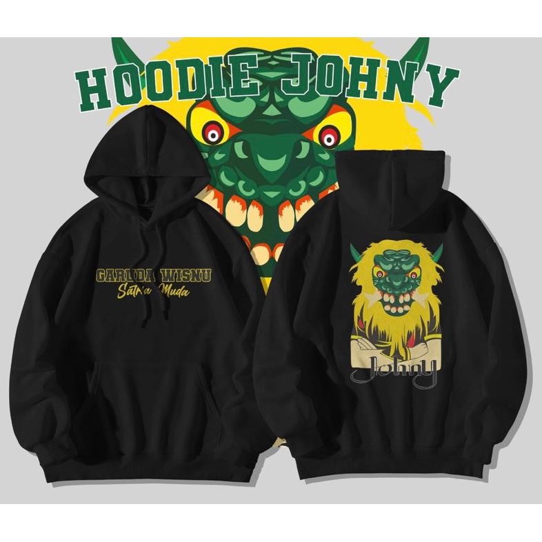 Promo Jaket Sweater Hoodie Johny Garuda Wisnu Satria Muda Pria Wanita All Size Zipper Warna Hitam Po