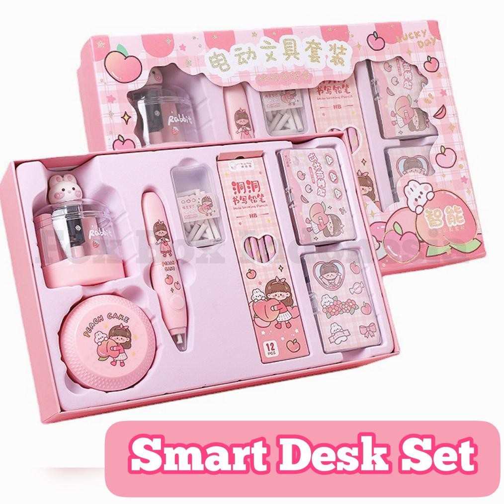 

terlaris [promo terbaru] jurnal dan set alat tulis elektrik - journal stationary set - set elektrik stationery otomatis - serutan pensil penghapus washi tape lucu - fox box indonesia murah