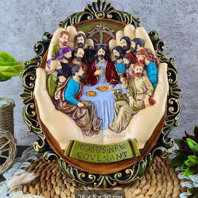 Terjangkau Hiasan Dinding Perjamuan Terakhir Oval 30 Cm