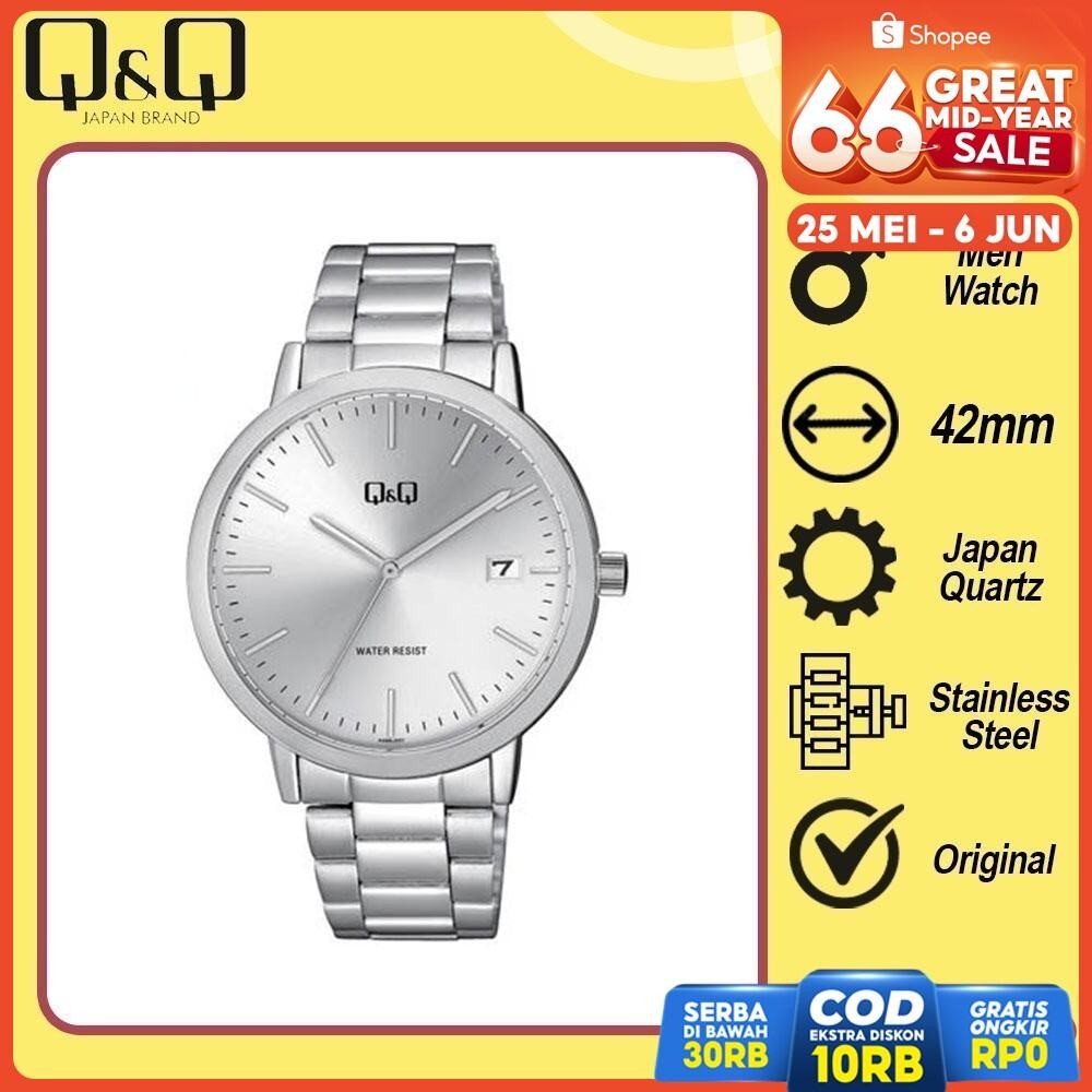 Jam Tangan Pria Rantai Stainless Original QNQ / QQ / Q&Q A486 Bergaransi