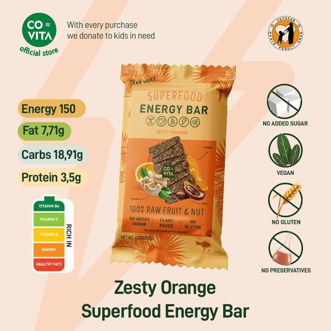 

Murah Covita Superfood Energy Bars Box - Mixed Box Fruit & Nut Bars (10Pcs)