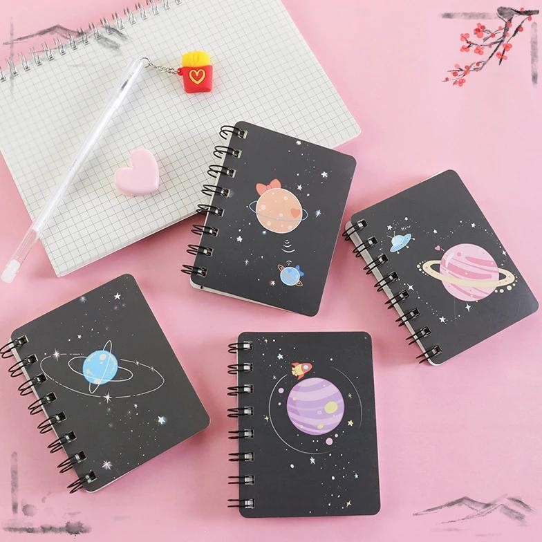 

1 Pcs Planet Flip Coil Book Student Portable Pocket Notebooks Mini Notebook A7 Mini Notes School Supplies Office Stationery