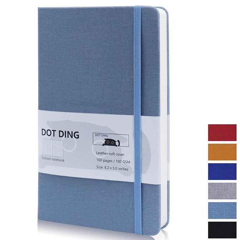 

A5 Cloth Cover Dotted Notebook Journal 100 Gsm Ivory White Paper Diary Office&School Notepad Supplies Stationery