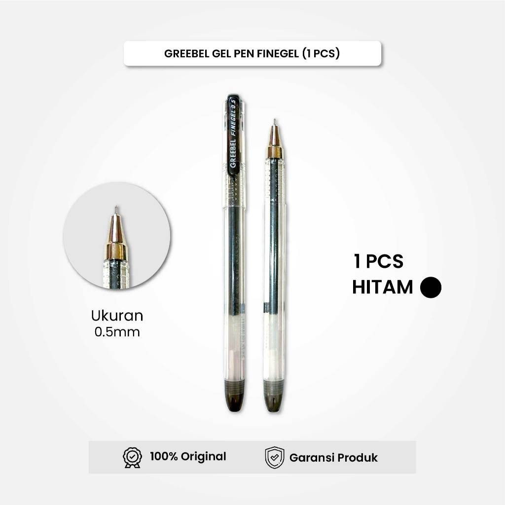 

GREEBEL Gel Pen Pulpen Pena GP-501 Fine Gel - Black (PCS) / Pulpen Gel Murah Grosir