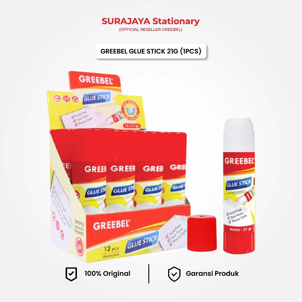 

Lem Putar / Glue Stick 21 Gram (1921 21GR) / Lem Batang / Lem Kertas Putar GREEBEL
