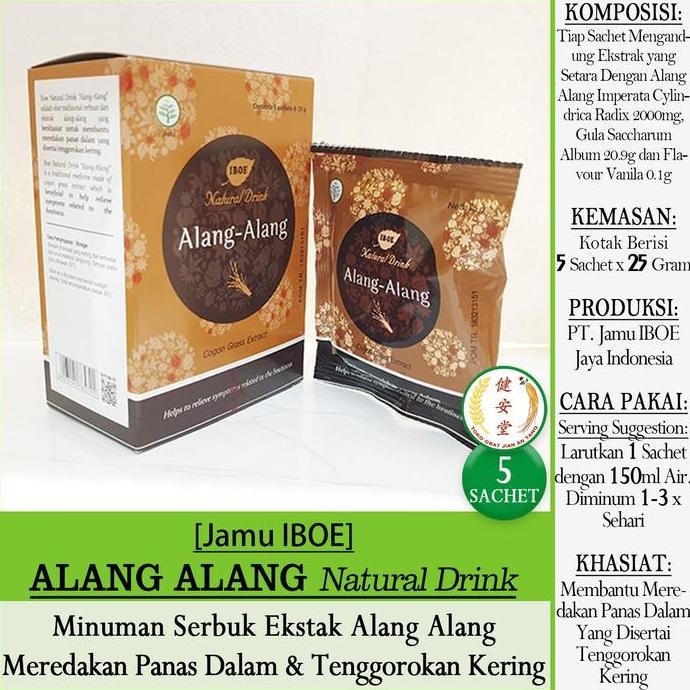 

best seller] [Iboe] Teh ALANG ALANG Natural Drink 5 Sachet x 25 Gram