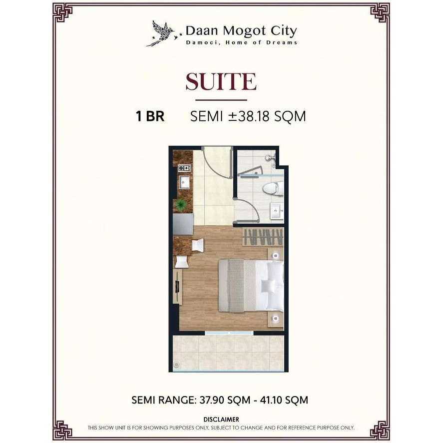 {{{{}}] Disewakan Apartemen 1 BR 37,9 m2 Un Furnished