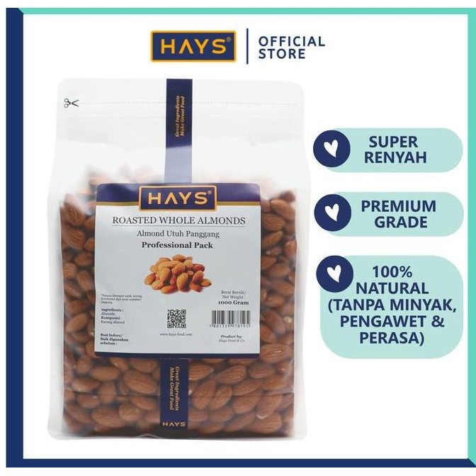 

Promo Almond Utuh Panggang 1Kg / Roasted Whole Almond 1Kg - Hays