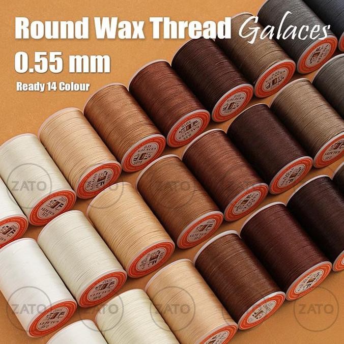 

baru galaces 0,55 mm round waxed leather thread - benang jahit kulit