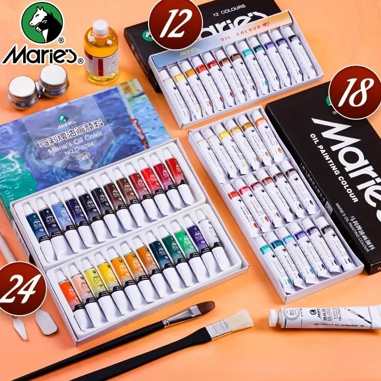 

Marie'S Oil Paint Set,24/18/12 Oil-Based Colors,12Ml/0.42Oz Tubes For Canvas,Drawing,Diy For Artists,Adult,Student Gifts Ideal