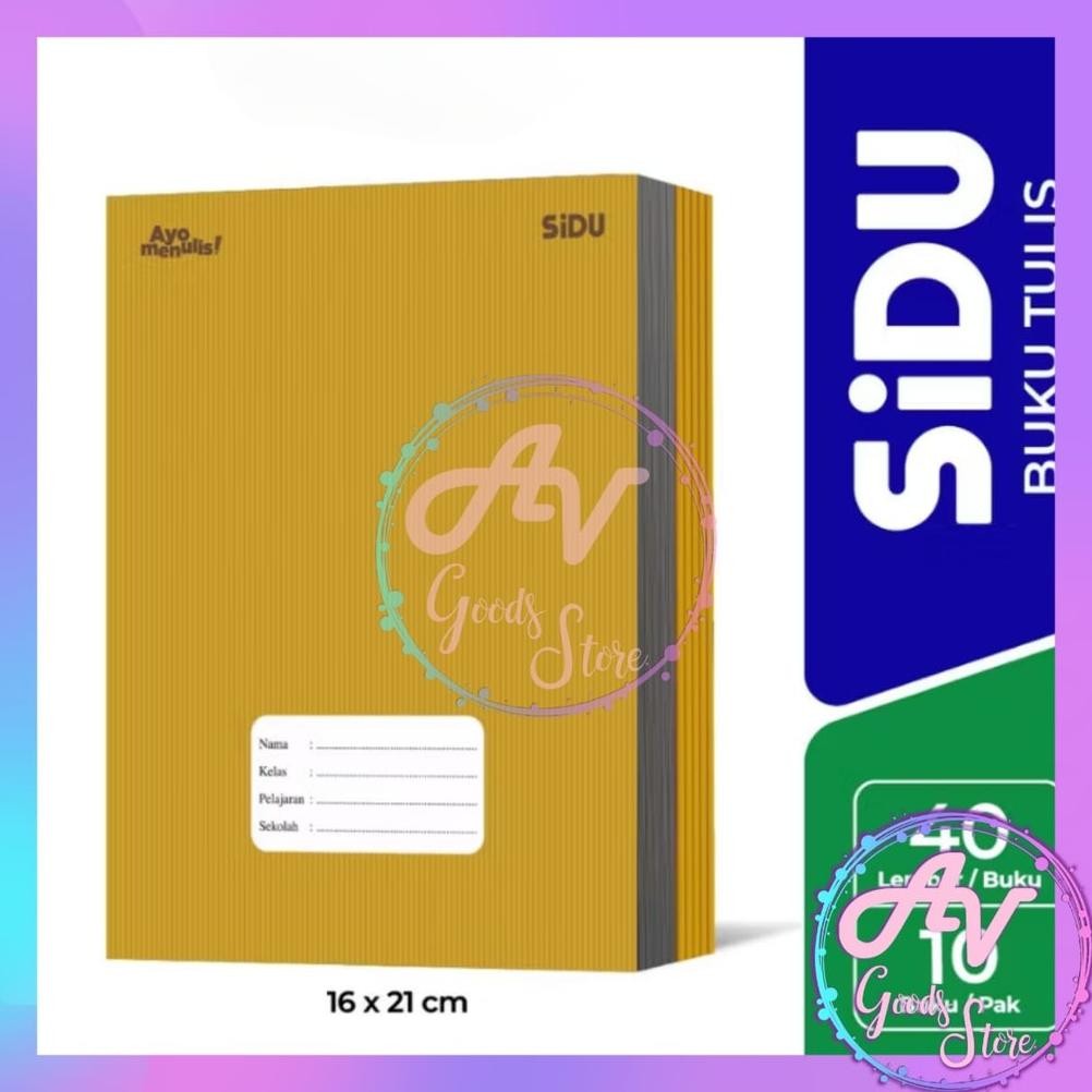 

1Pak Buku Tulis SIDU 40 lembar Sampul Coklat (10Pcs) / Buku Tulis SIDU Kraft 40lbr / Buku Garis