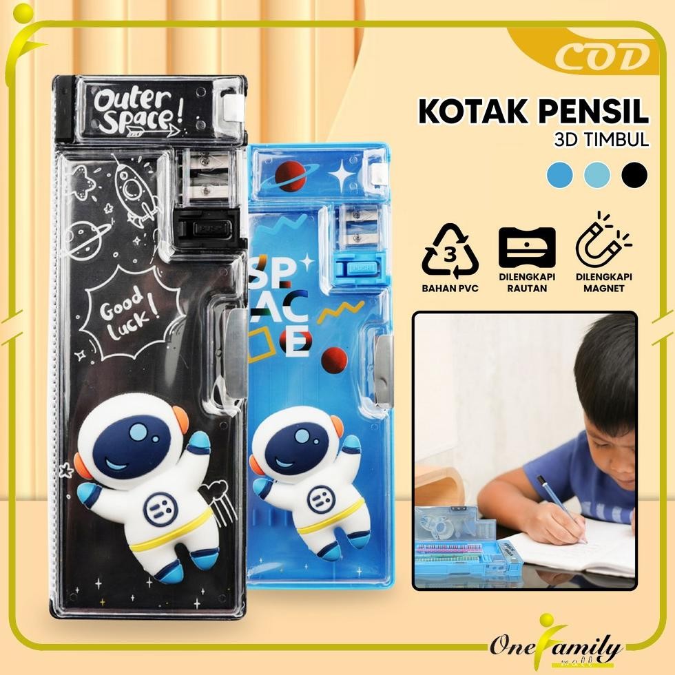

ONE-A59 Tempat Pensil Anak 3D Timbul Magnetic Multifungsi Alat Tulis Sekolah / Kotak Pensil Pencil Case Magnet Untuk Anak Tk