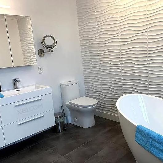 wall panel 3D pvc motif timbul waterproof dekorasi dinding kamar mandi