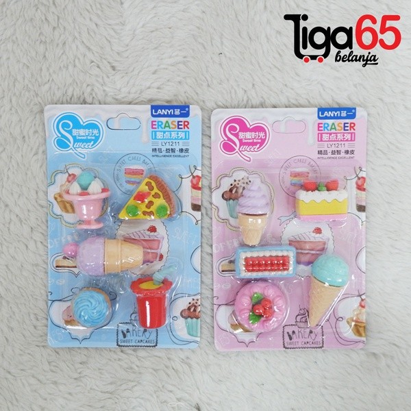 

Cartoon Eraser #40893 Penghapus Set Bakery Shape Penghapus Kartun Isi 5 Pcs