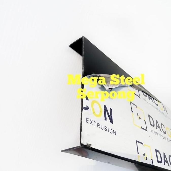 Spesial List U Alumunium Black Uk 2 Cm X 10 Cm X 2 Cm, Panjang 119.5 Cm