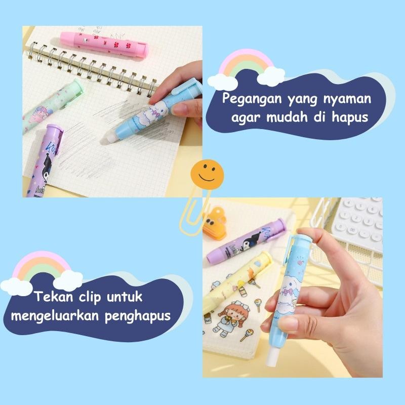

Penghapus Pensil Mekanik Kuromi 1 Set / Hapusan Mekanik Lucu Motif Cowo / Penghapus Mekanik Bonus Refill