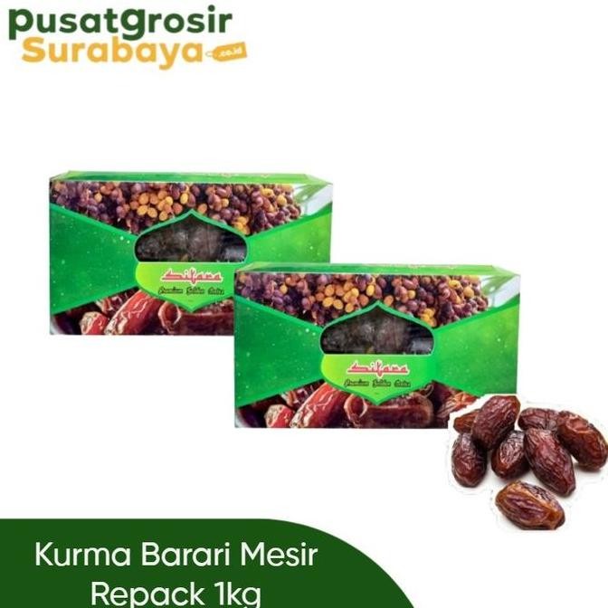 

HIW Kurma Repack 1 Kg Kurma Barari Mesir / Zahdi / Golden Dates / Madinah / Khalas Repack 1Kg
