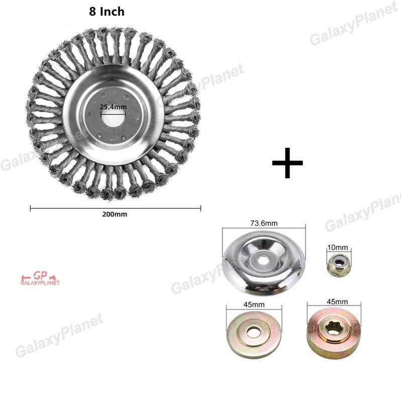 Pisau Rumput Sikat Baja 6 Inch Kepala Sikat Pisau Potong Rumput Bahan Kawat Baja Pisau Rumput Bulat