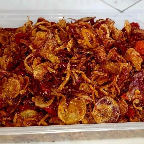 

HIW ( Jumbo ) Bawang goreng terasi pedes manis Asin Merah