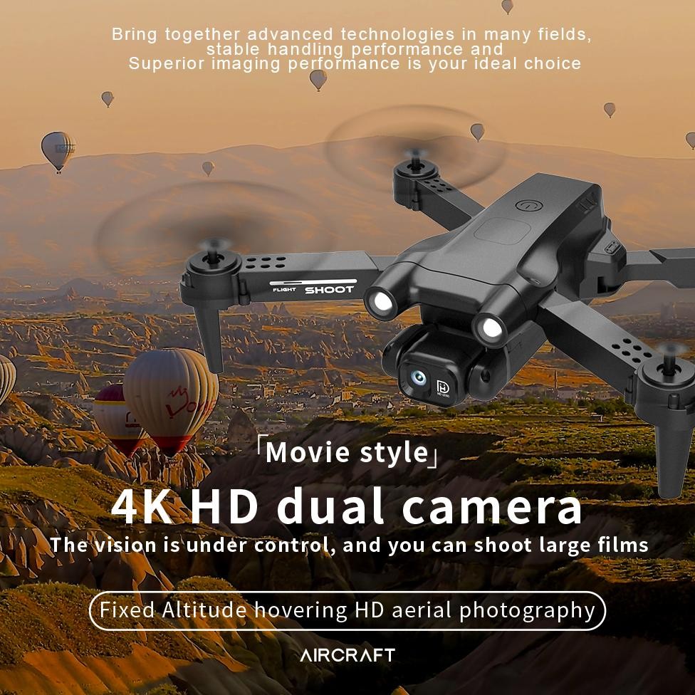 TUTU Drone F195 Baru 4K HD WIFI FPV Drone Camera Berkendali Tinggi RC Lipat Quadcopter Drone Kamera 