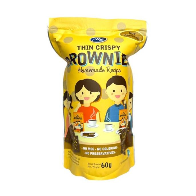 HIW ABE FOOD - Thin Crispy Brownies 60g | Cemilan Anak Kripik Brownies Tipis Kering Rasa Cokelat Che