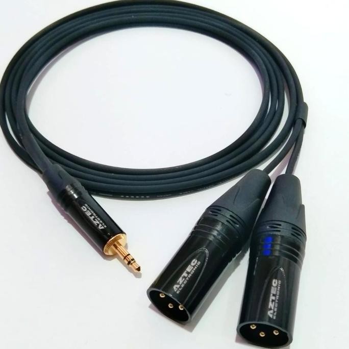 Kabel Audio Kabel Aux Jack 3.5Mm To 2 Jack Xlr Male - Kabel Dari Laptop Ke Mixer | Kabel Hp Ke Mixer