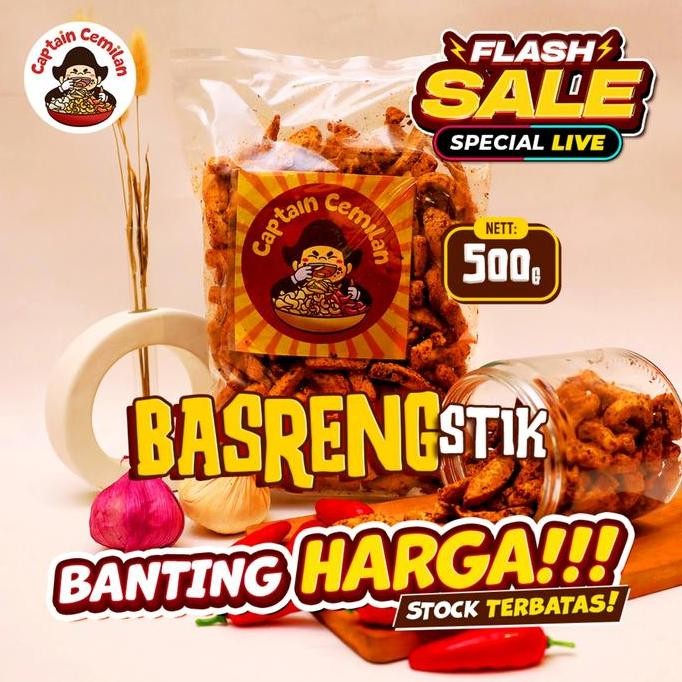 

HIW 500gr - Basreng PEDAS DAUN JERUK Captain cemilan Bandung food Snacks Makanan Chips Snack Goreng Keripik
