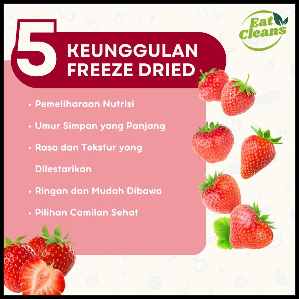

(HALAL) FREEZE DRIED FRUIT STRAWBERRY - SNACK SEHAT BUAH STRAWBERRY KERING - HEALTHY SNACK DRIED FRUIT - SNACK DIET SEHAT RENDAH KALORI DAN BEBAS LEMAK
