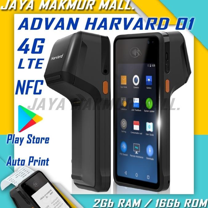 NEW ADVAN HARVARD 01 NFC Upgrade 4Gb Ram / 48Gb Rom, Mesin Kasir Portable POS Android 4G LTE - Play 