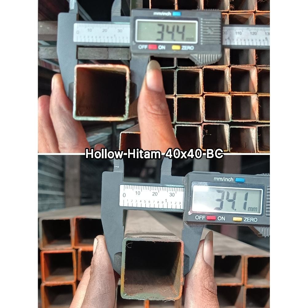 NEW BESI HOLLOW HITAM 3.5cm x 3.5cm (35x35) x 6 meter, Tebal 1.0mm 1.2mm 1.4mm 1.6mm / HOLO KOTAK