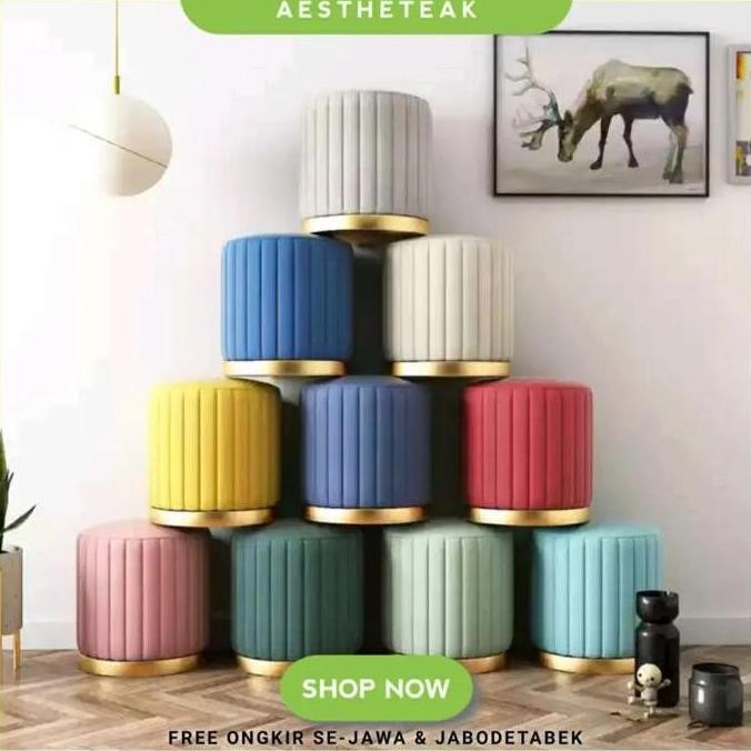 Kursi Stool Bulat / Sofa Bench Bundar Meja Rias Co