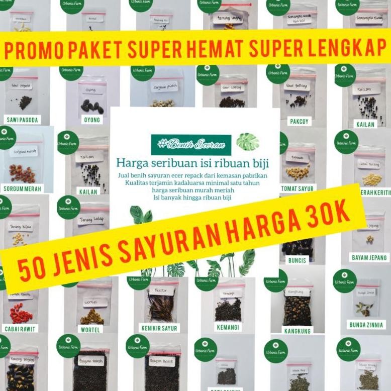 Paket benih super hemat super lengkap 50 jenis sayuran