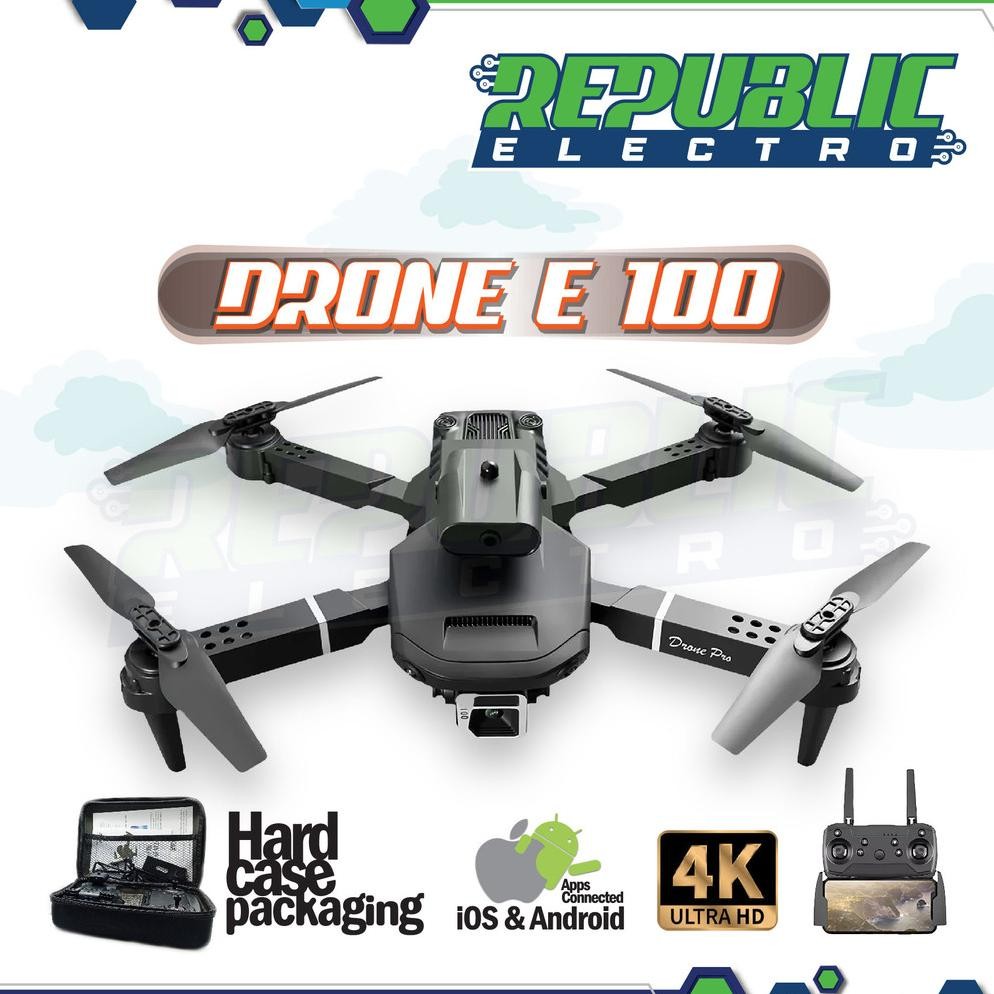 Drone E100 Dual Kamera 4K drone E100 Obstacle Avoidance Camera - RepublikElektro