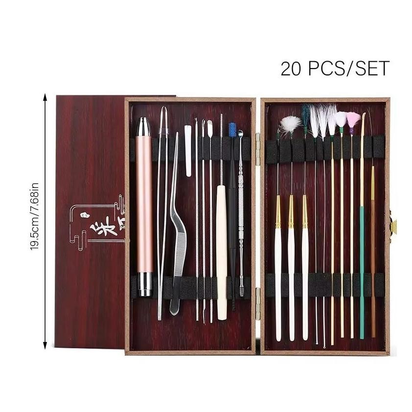 Premium 8 Pcs Pembersih Telinga Set / Alat Kotoran Telinga Stainless Penghilang Stres Untuk Membersi