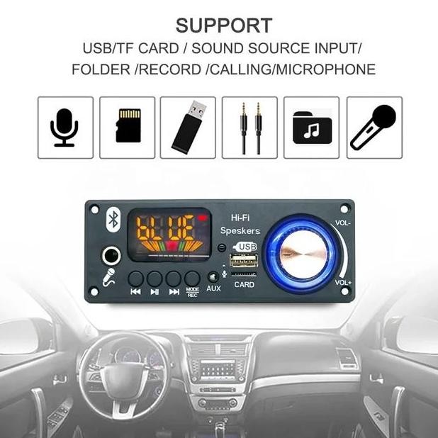 Modul Amplifier Mp3 Player Bluetooth 2X80W 160W Mic Echo Karaoke New Stok