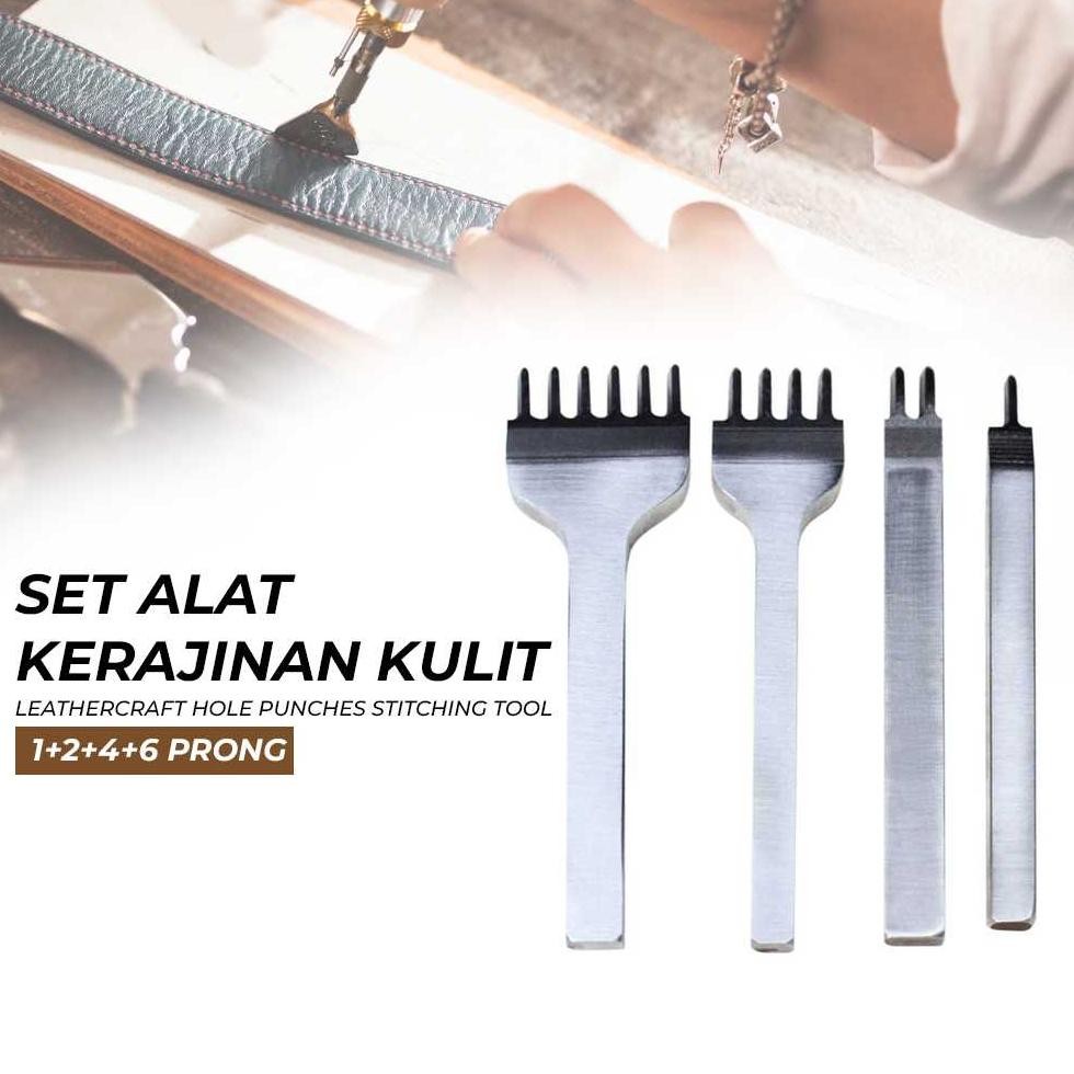 

Alat Diy Kulit Leathercraft Hole Punches Stitching Tool 1+2+4+6 Prong