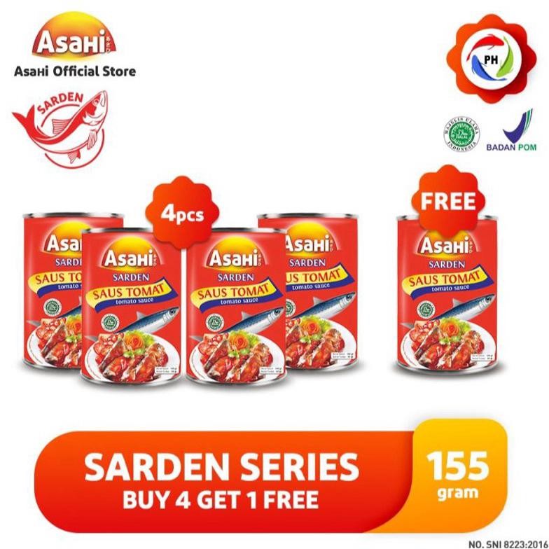 

Asahi Sarden Saus Tomat 155gr- Buy 4 Get 1 Sarden saus tomat 155gr nUg