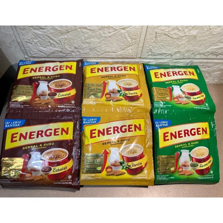 

20 Sachet/2 Rtg ENERGEN RENCENG ENERGEN COKLAT ENERGEN VANILLA ENERGEN KACANG HIJAU AST nUg