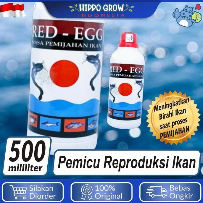 Terlaris Obat Vitamin Hormon Pemijahan Indukan Ikan - Red Egg Isi 500Ml