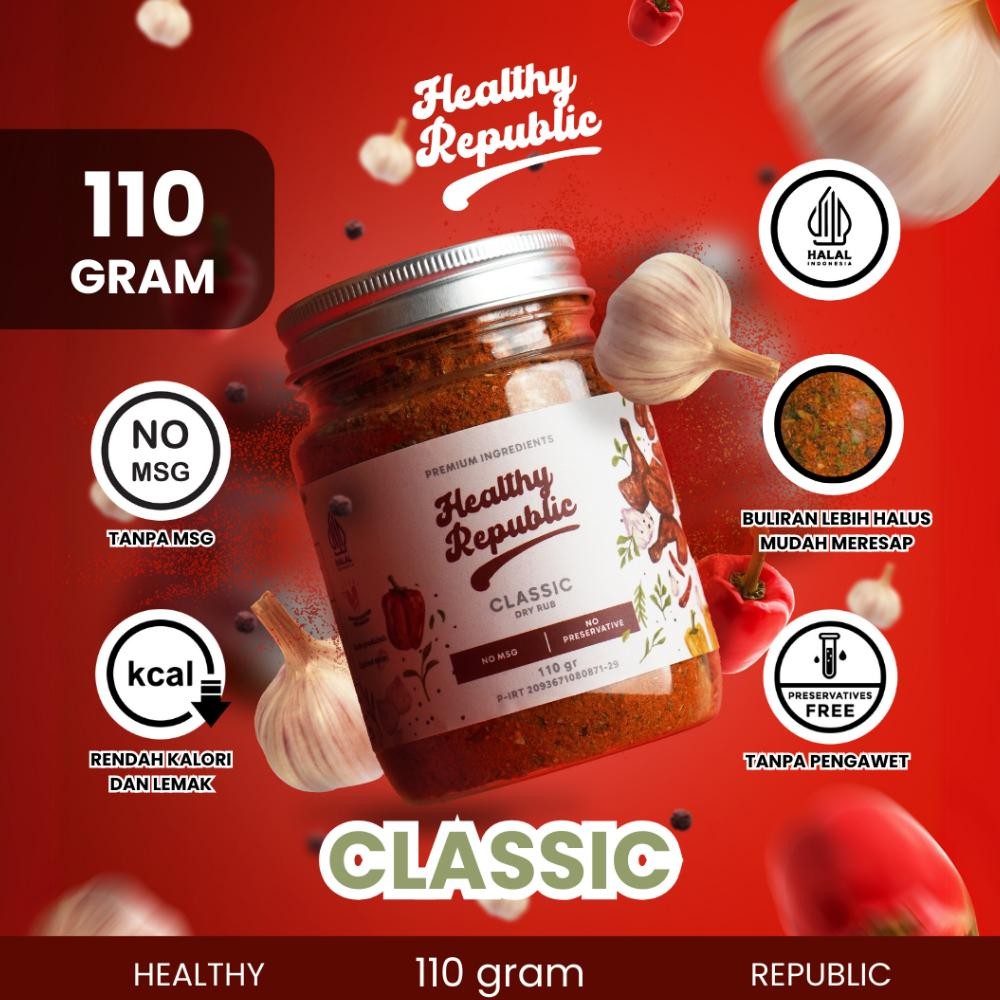 

Healthy Republic Bumbu Marinasi Serba Guna Rendah Kalori Rendah Lemak Spices 120Gram - Dry Rub nUg