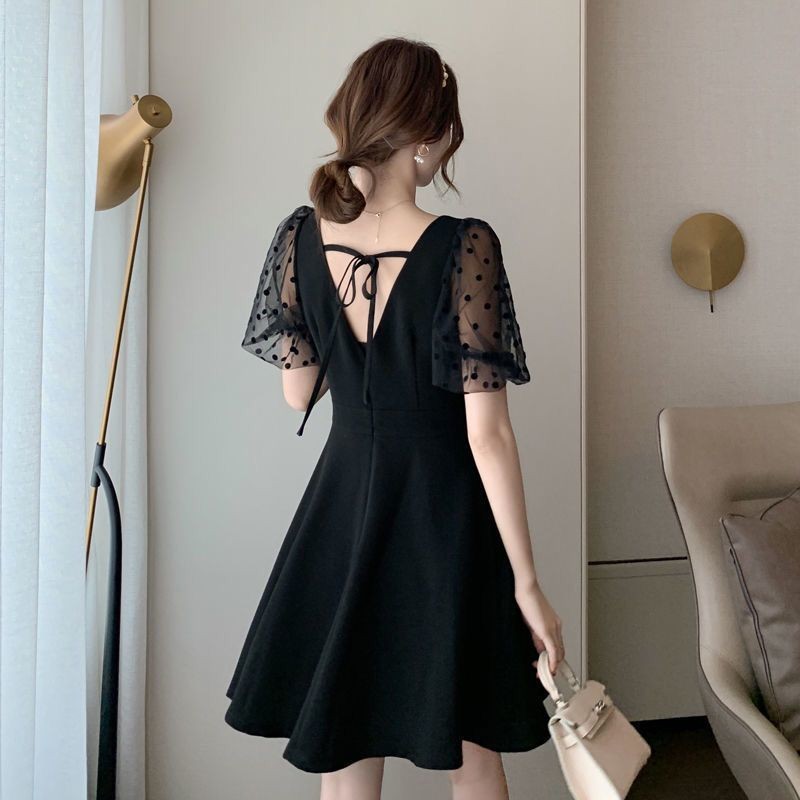 Dress Jaring Pelangsing Ketat Pinggang Hitam Wanita